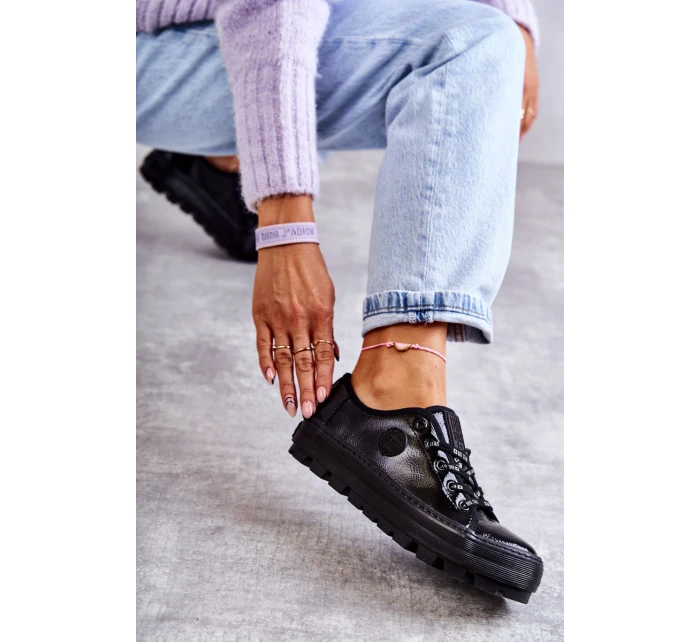 Módní lakované tenisky Big Star KK274044 Černá Módní lakované tenisky Big Star KK274044 Černá