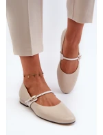 Dámské kožené na ploché podrážce  béžové model 21656270 - Laura Messi
