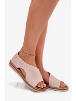 Dámské kožené sandály model 21698423 Světle růžové - Artiker Dámské kožené sandály model 21698423 Světle růžové - Artiker