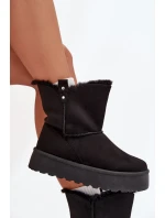 Dámské Sněhule Na Platformě S Kožíškem Černé Evelira Dámské Sněhule Na Platformě S Kožíškem Černé Evelira