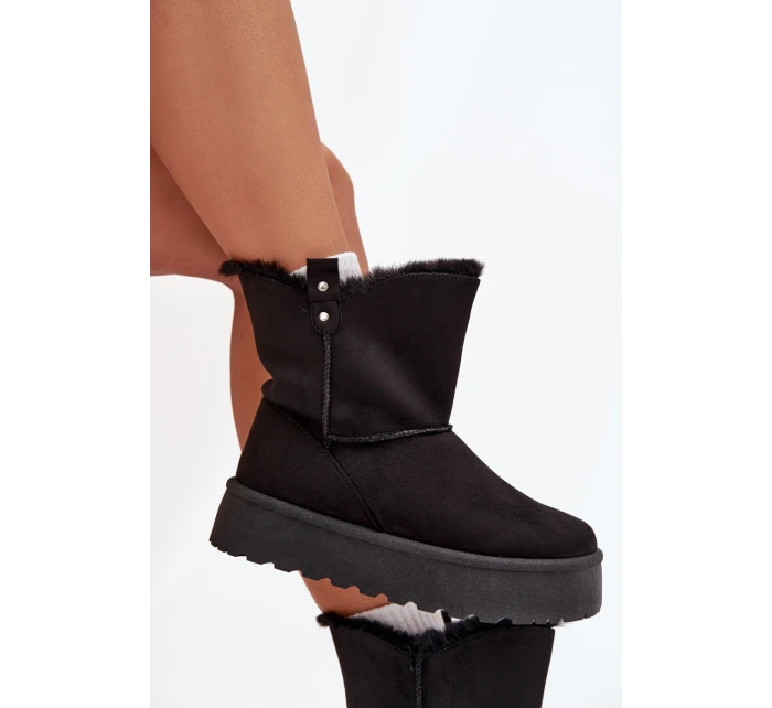 Dámské Sněhule Na Platformě S Kožíškem Černé Evelira Dámské Sněhule Na Platformě S Kožíškem Černé Evelira