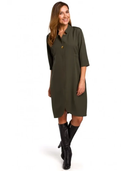 šaty khaki barva model 18002236 - STYLOVE