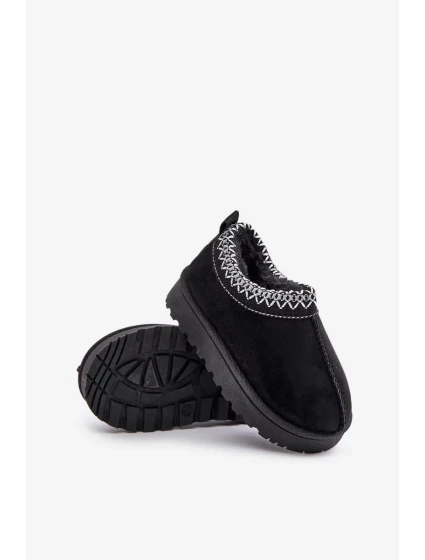 Sněhule Kotníkové Dětské Na Platformě Zateplené Kožíškem Černé Vilabria Sněhule Kotníkové Dětské Na Platformě Zateplené Kožíškem Černé Vilabria