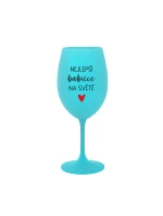 NEJLEPŠÍ BABIČCE NA SVĚTĚ - tyrkysová sklenice na víno 350 ml NEJLEPŠÍ BABIČCE NA SVĚTĚ - tyrkysová sklenice na víno 350 ml