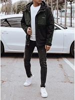 Pánská přechodná bunda do deště černo-zelená FashionStreet TX4917 Pánská přechodná bunda do deště černo-zelená FashionStreet TX4917