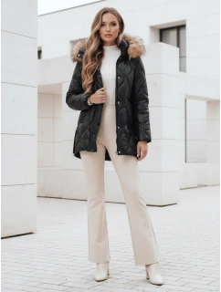 Dámská zimní bunda LUMORE prošívaná bunda s kapucí černá FashionStreet TY5015