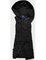Dlouhá černá dámská prošívaná vesta (JIN219) Dlouhá černá dámská prošívaná vesta (JIN219)