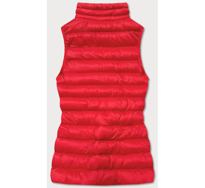 Krátká červená prošívaná dámská vesta (23077-270)