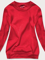 Dámská mikina s žebrovanými manžetami červená (w01-59)