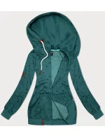 Zelená dámská mikina s kapucí a se vzorem model 21308818 - 6&8 Fashion