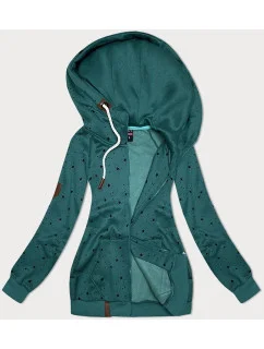 Zelená dámská mikina s kapucí a se vzorem model 21308818 - 6&8 Fashion