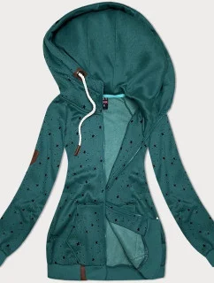 Zelená dámská mikina s kapucí a se vzorem model 21308818 - 6&8 Fashion