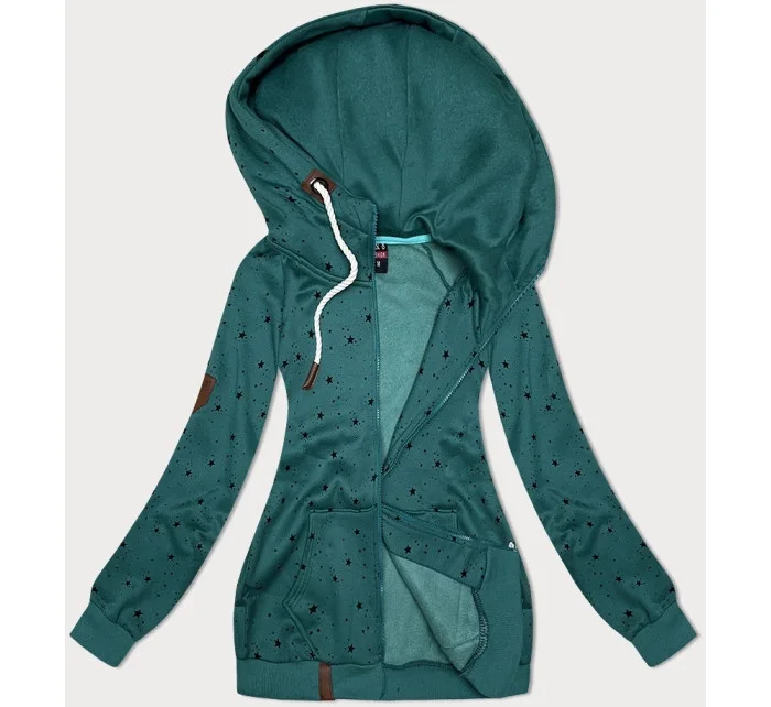 Zelená dámská mikina s kapucí a se vzorem model 21308818 - 6&8 Fashion
