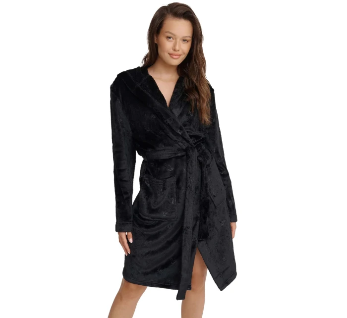 Dámský župan model 20850518 Glossy black - Henderson Dámský župan model 20850518 Glossy black - Henderson