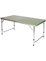 SKLÁDACÍ KEMPINGOVÝ TURISTICKÝ STŮL 120X60X70/62/55CM ZELENÝ