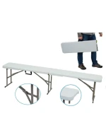 CATERINGOVÁ LAVICE SKLÁDACÍ 183X28X43CM BÍLÁ