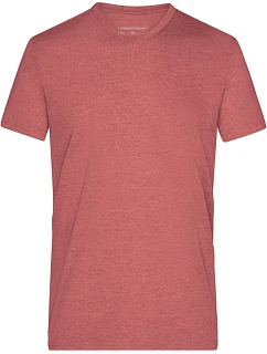 JN Pánské tričko s výstřihem do V 02.0 red melange model 22494643 - Daiber