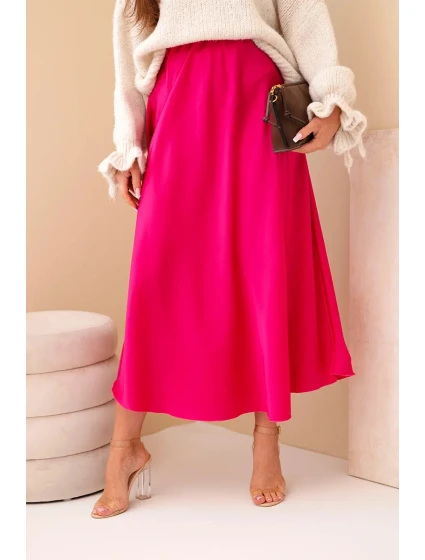 Dámská viskózová sukně rozšířená fuchsie