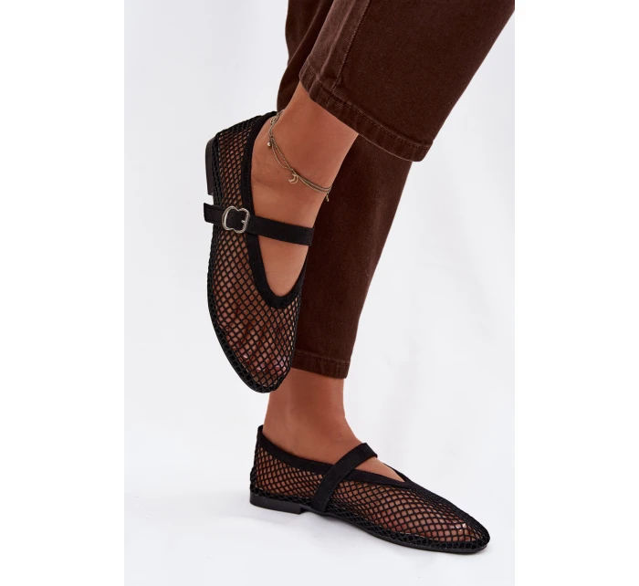 Síťované baleríny s páskem černé model 21919090 - Boto