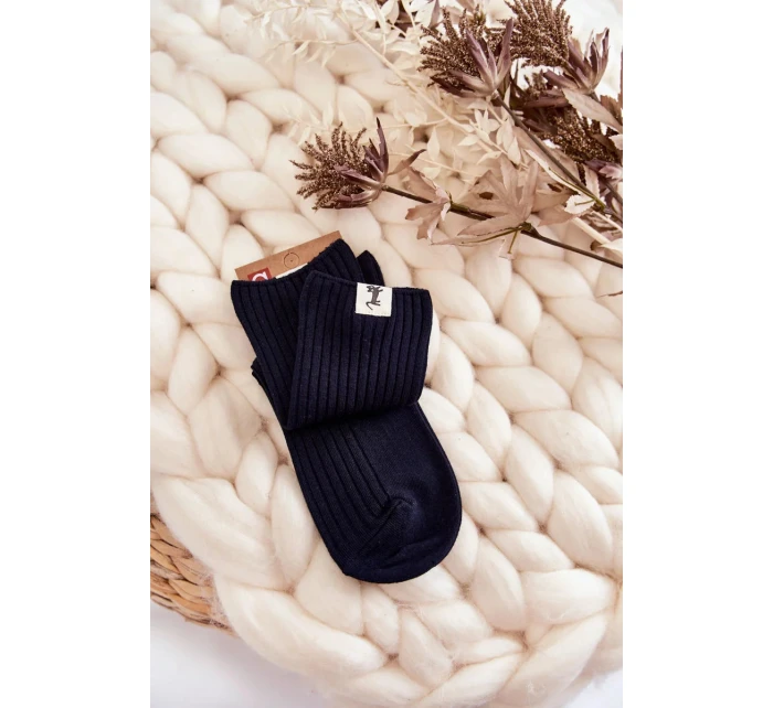 Dámské žebrované ponožky bez tlaku námořnická modrá Dámské žebrované ponožky bez tlaku námořnická modrá