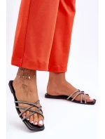 Dámské Šněrovací Sandály S Proužky A Džety Černé Leomi Dámské Šněrovací Sandály S Proužky A Džety Černé Leomi