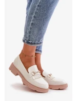 Dámské Mokasíny S Ozdobou Eko Kožené Bílé Tialorae Dámské Mokasíny S Ozdobou Eko Kožené Bílé Tialorae
