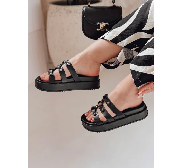 Dámské žabky na platformě PLATOFI black FashionStreet ZY0879