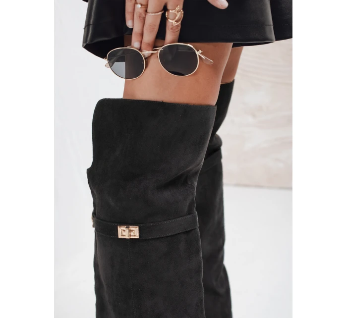 Dámské semišové černé kozačky model 21993087 - Dstreet Dámské semišové černé kozačky model 21993087 - Dstreet