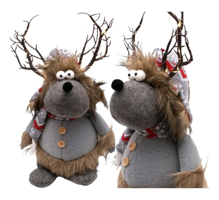 FURNISHED RENNIFER WITH ILLUMINATED TORCH Grey 20x35x47CM dětské