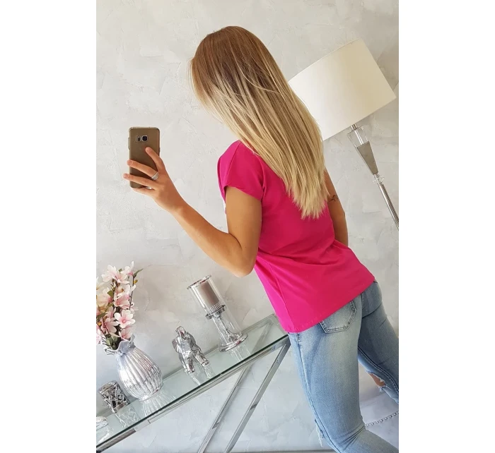 Halenka s potiskem rtů fuchsiová Halenka s potiskem rtů fuchsiová