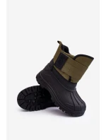 Dětské sněhule s rázovou podšívkou zateplené Khaki Big Star MM374123