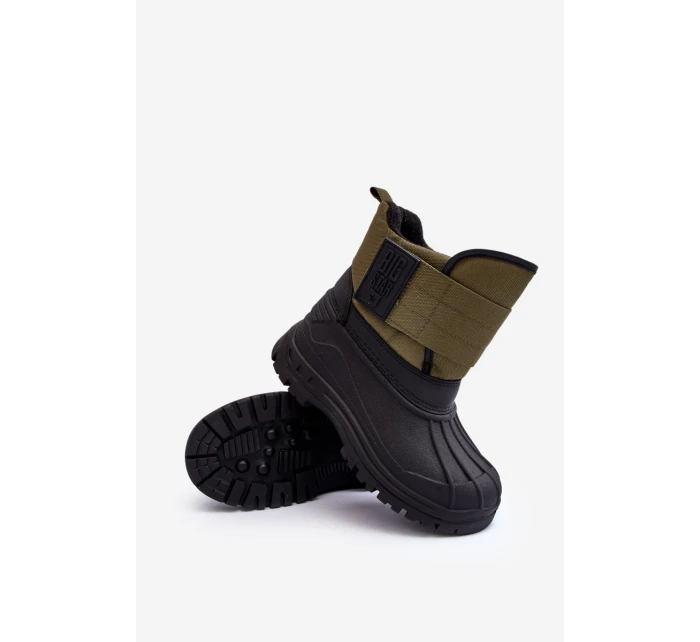 Dětské sněhule s rázovou podšívkou zateplené Khaki Big Star MM374123