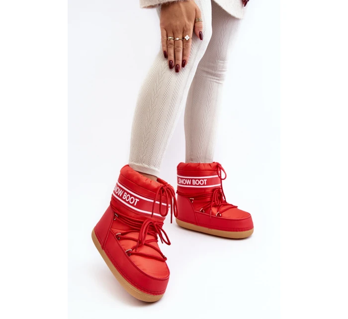 Dámské vázané sněhule Červené model 21642427 - Boto