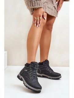 Pánské Zateplené Trekingové Boty Z Eko Kůže Modré model 21670126 - EVENTO