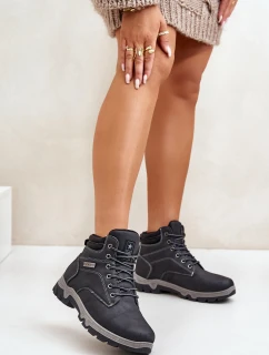 Pánské Zateplené Trekingové Boty Z Eko Kůže Modré model 21670126 - EVENTO