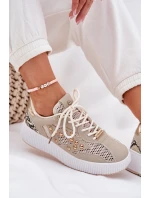 Dámské Sportovní Boty S Síťovinou A Hroty Béžové Ogalda Dámské Sportovní Boty S Síťovinou A Hroty Béžové Ogalda