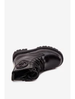 Dívčí členkové boty s teplou podšívkou s ozdobou LOVE Černé Rosaira