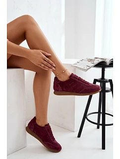 Tenisky z pravé semišové kůže Big Star TT274227 Bordó