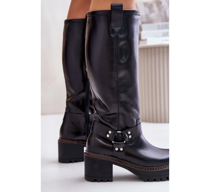 Kozačky na podpatku model 201305 Step in style Kozačky na podpatku model 201305 Step in style