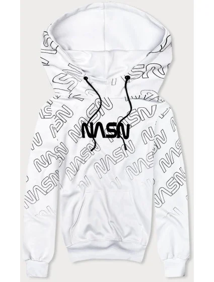 Bílá pánská mikina s potiskem model 18420054 - J.STYLE Bílá pánská mikina s potiskem model 18420054 - J.STYLE