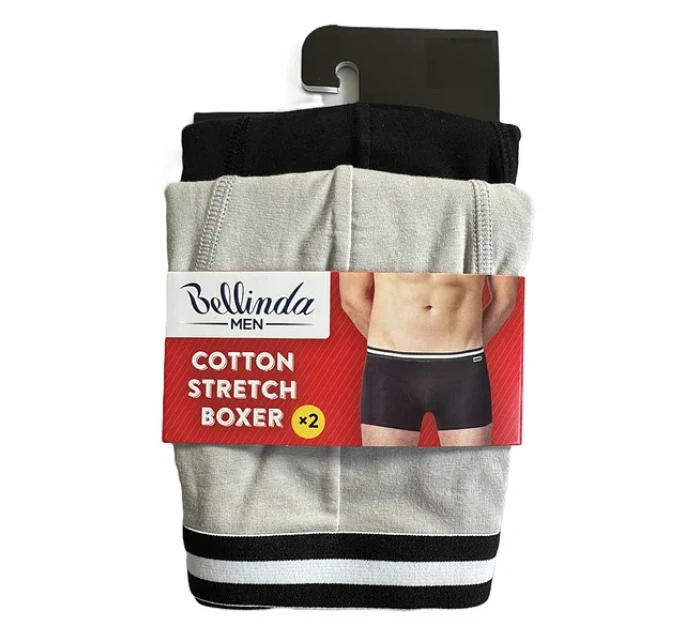 Dvojbalení bavlněných boxerek COTTON STRETCH BOXER 2x - BELLINDA - černá