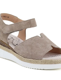 Dámské béžové kožené sandály Jezzi na platformě 26SD18-32