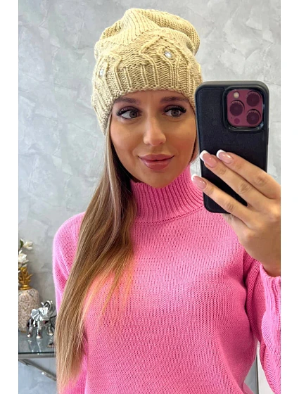 Dámská čepice  béžová model 18752337 - K-Fashion