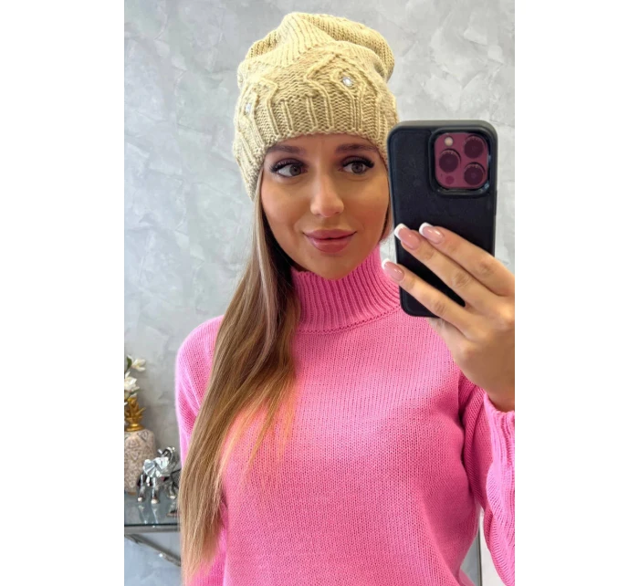 Dámská čepice Ramona K383 béžová Dámská čepice Ramona K383 béžová