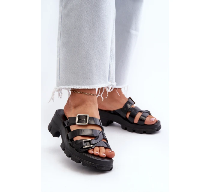 Dámské Sandály Na Nízkém Podpatku  Černé model 21661798 - Zaxy