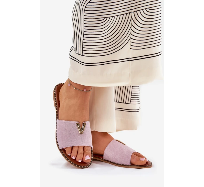 Dámské Sandály Na Plochém Podpatku S Ozdobnými Fialové model 21689075 - Boto Dámské Sandály Na Plochém Podpatku S Ozdobnými Fialové model 21689075 - Boto