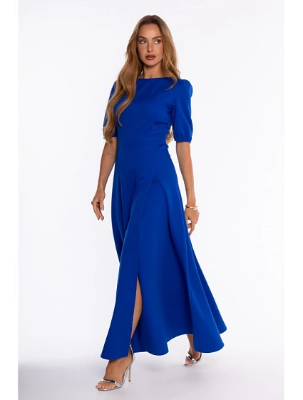 M927 Evening dress with a high leg slot – royal blue M927 Evening dress with a high leg slot – royal blue