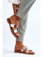 Dámské sandály s ozdobnými výřezy zlato Emily Dámské sandály s ozdobnými výřezy zlato Emily