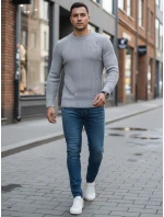 Pánský světle šedý svetr Dstreet model 21966892 - FashionStreet Pánský světle šedý svetr Dstreet model 21966892 - FashionStreet