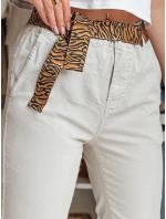 Dámské kalhoty s páskem MADELINA light beige FashionStreet UY2623 Dámské kalhoty s páskem MADELINA light beige FashionStreet UY2623